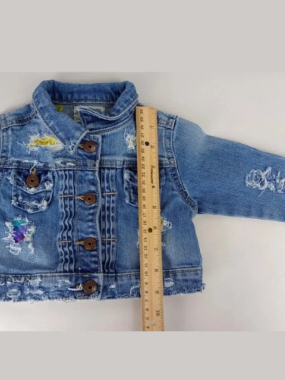 Y2K OshKosh B'gosh Baby 24 Months Distressed‎ Denim Tie Dye Jacket